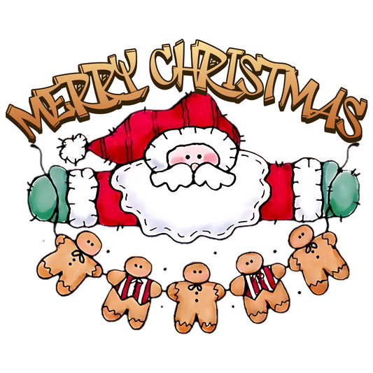 Santa & Gingerbread Men Christmas Design – Cute Holiday Artwork 🎅🍪✨