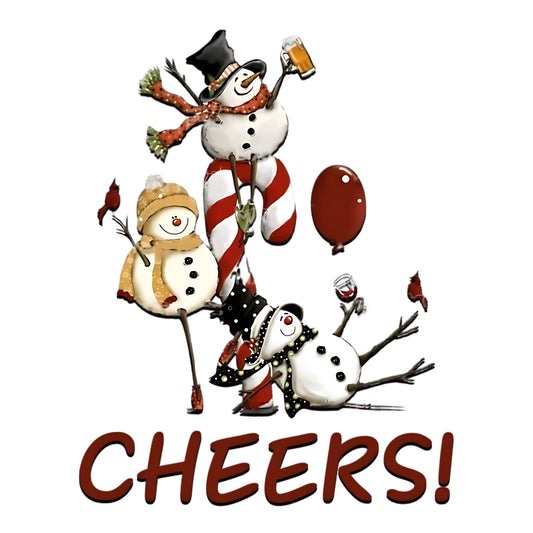 Funny Snowman Christmas Party Design – “Cheers!” Holiday Artwork ⛄🍷🍺