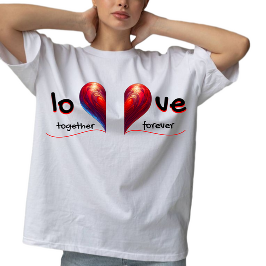 Love Together Forever Valentine DTF Transfer - Ready to Press
