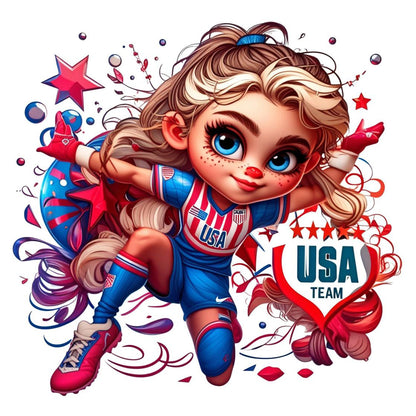 Usa Hero Girl - Ready to Press - Violet DTF Transfers