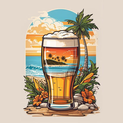 Beach Cocktail - Ready to Press - Violet DTF Transfers