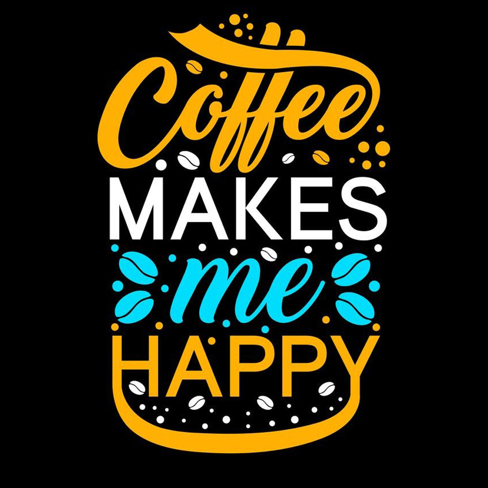 Coffee Makes Me Happy - Ready to Press - Violet DTF Transfers