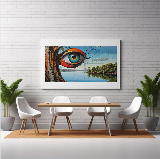 Bleeding Eye Poster with Frame - Wall Art for Home & Office Décor - Violet DTF Transfers