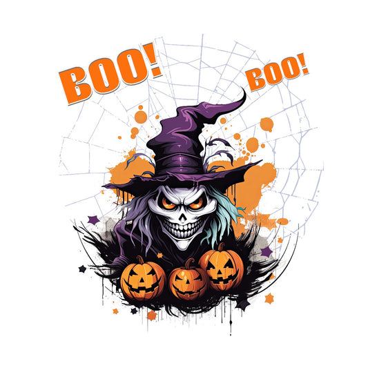Evil Witch Skull Halloween Design – Spooky Jack-O’-Lanterns & Web Graphic