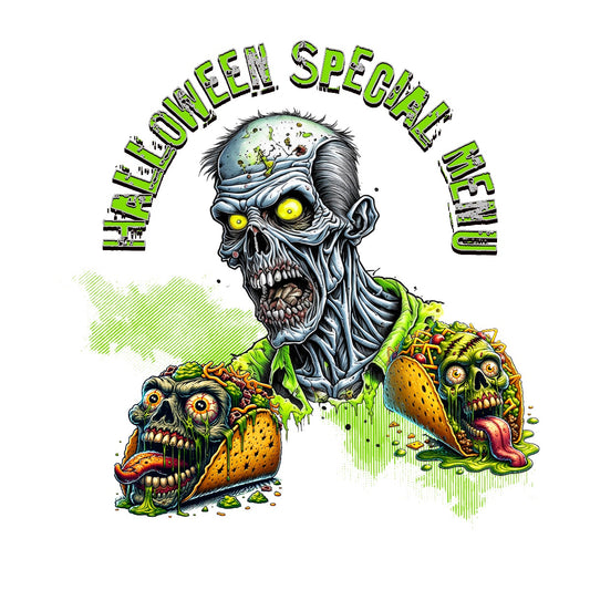 Halloween Special Menu Zombie Design – Creepy Undead with Monster Tacos
