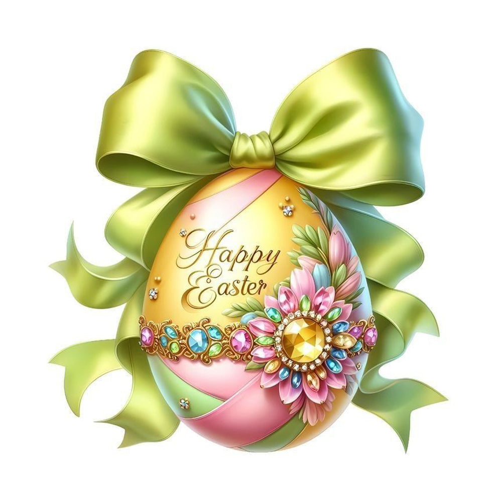 Happy Easter Egg Jewel - Ready to Press - Violet DTF Transfers