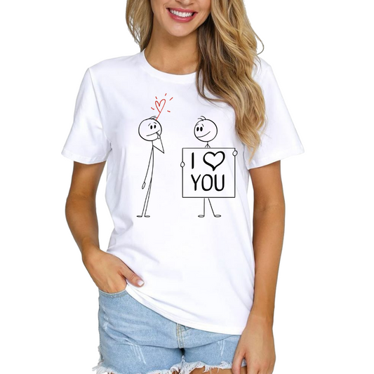 I Love You Valentine DTF Transfer – Ready to Press Heat Transfer | Cute Couple Romantic Design for T-Shirts, Hoodies & Gifts
