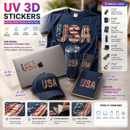 Custom UV 3D Stickers Personalized Waterproof Vinyl Labels