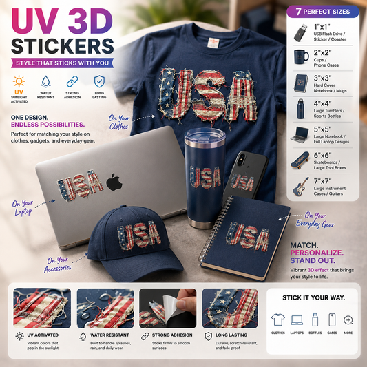 Custom UV 3D Stickers Personalized Waterproof Vinyl Labels