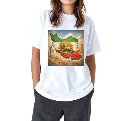 Iran Heritage – Lion & Sun Map DTF Transfer
