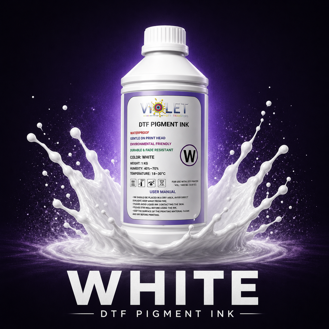 Premium DTF Ink Bundle CMYK + White Ink for All DTF Printers